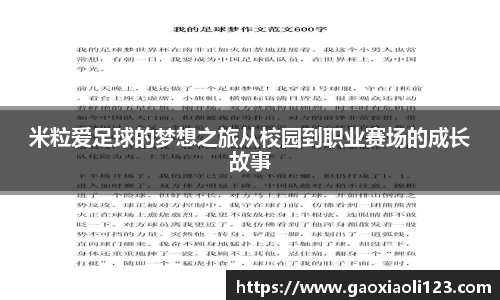 米粒爱足球的梦想之旅从校园到职业赛场的成长故事