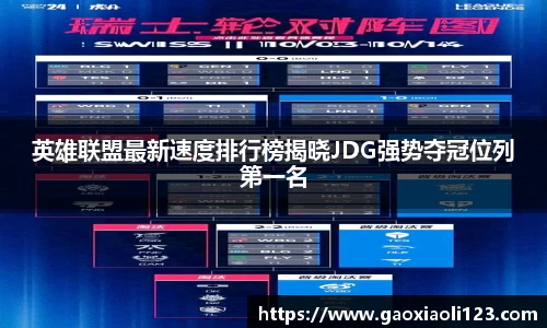 英雄联盟最新速度排行榜揭晓JDG强势夺冠位列第一名